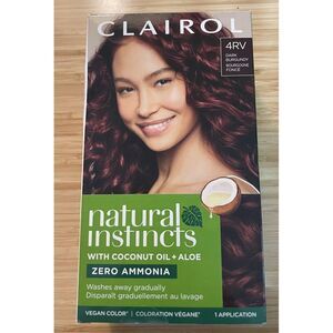 Clairol Natural Instincts Hair Color 4RV Dark Burgundy No Ammonia Dye New in Box